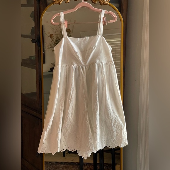 Anthropologie Maeve Large Sleeveless Eyelet Romper White 100% Cotton Shell - Picture 3 of 12